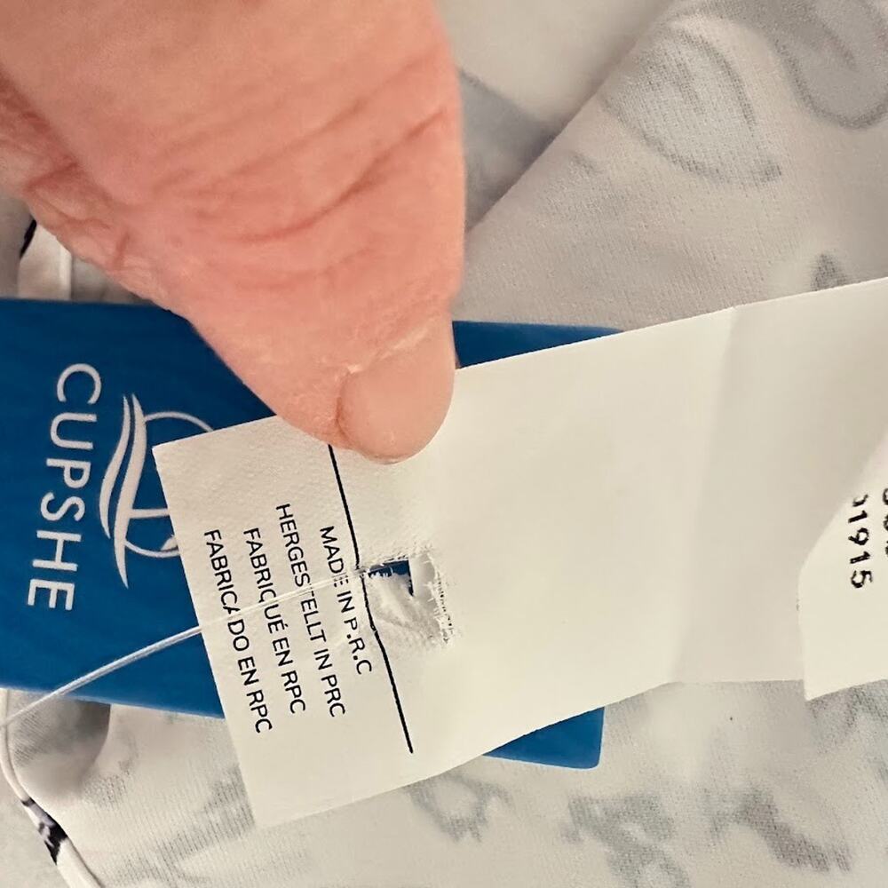 Cupshe White Mini Dress with Blue Botanical Print - Picture 10 of 12